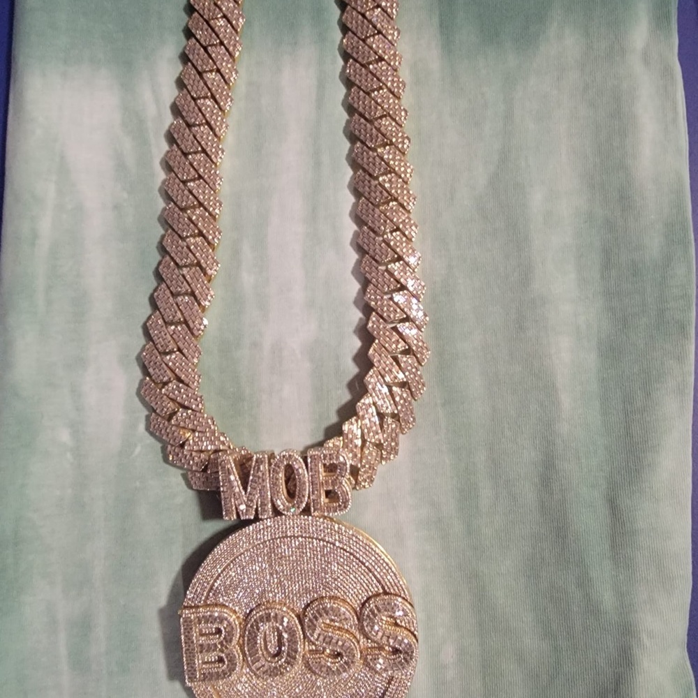 14k Gold plated MOB BOSS Necklace